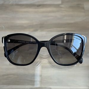 Prada 55mm Cat Eye Sunglasses Black